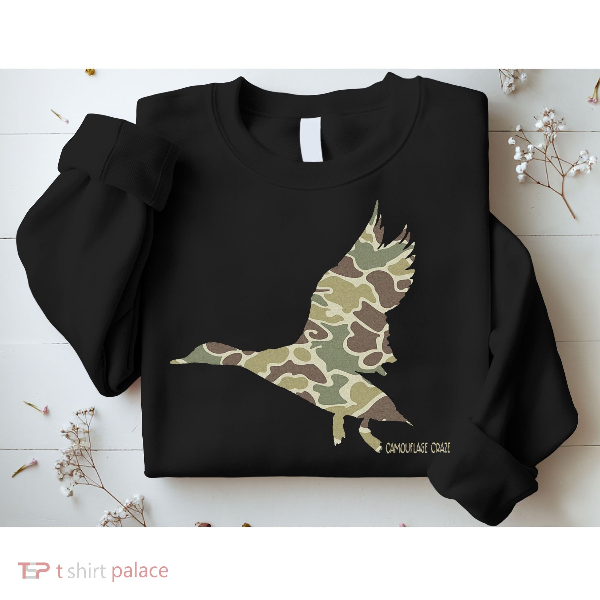 Flying Mallard Duck Camouflage Camo Duck Hunting Camo Hunter Sweatshirt