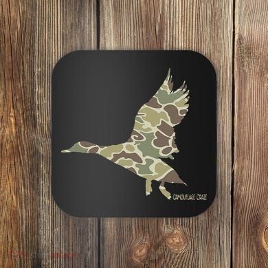 Flying Mallard Duck Camouflage Camo Duck Hunting Camo Hunter Coaster