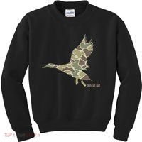 Flying Mallard Duck Camouflage Camo Duck Hunting Camo Hunter Kids Sweatshirt thumb 0
