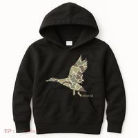 Flying Mallard Duck Camouflage Camo Duck Hunting Camo Hunter Kids Hoodie thumb 0