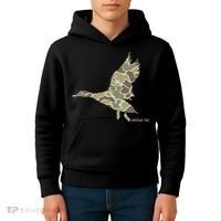Flying Mallard Duck Camouflage Camo Duck Hunting Camo Hunter Kids Hoodie thumb 4
