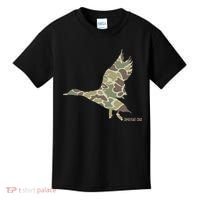 Flying Mallard Duck Camouflage Camo Duck Hunting Camo Hunter Kids T-Shirt thumb 0