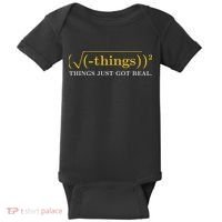Funny Math Equation Things Just Got Real Funny Saying Baby Bodysuit thumb 0