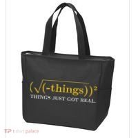 Funny Math Equation Things Just Got Real Funny Saying Tote Bag thumb 3