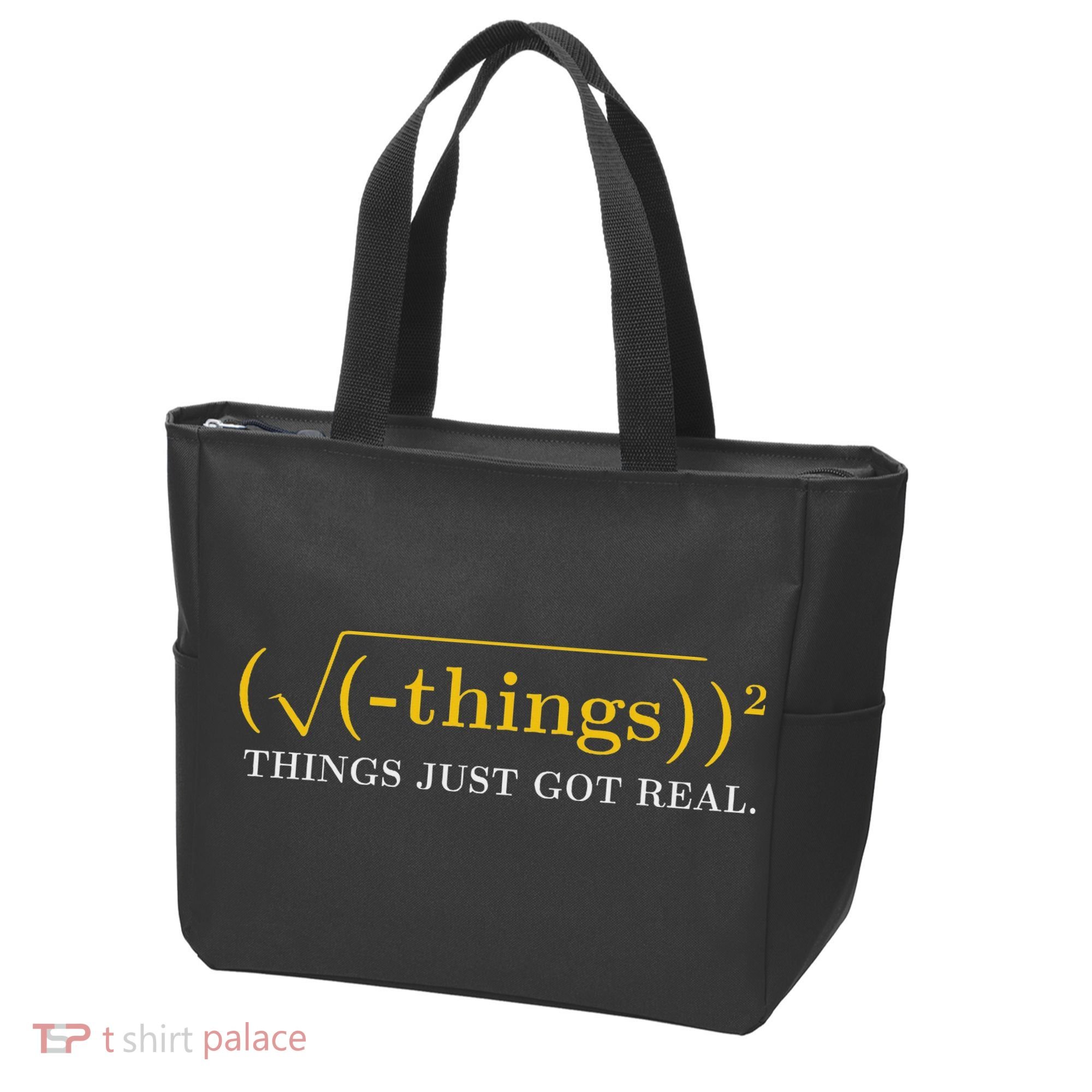 Funny Math Equation Things Just Got Real Funny Saying Tote Bag