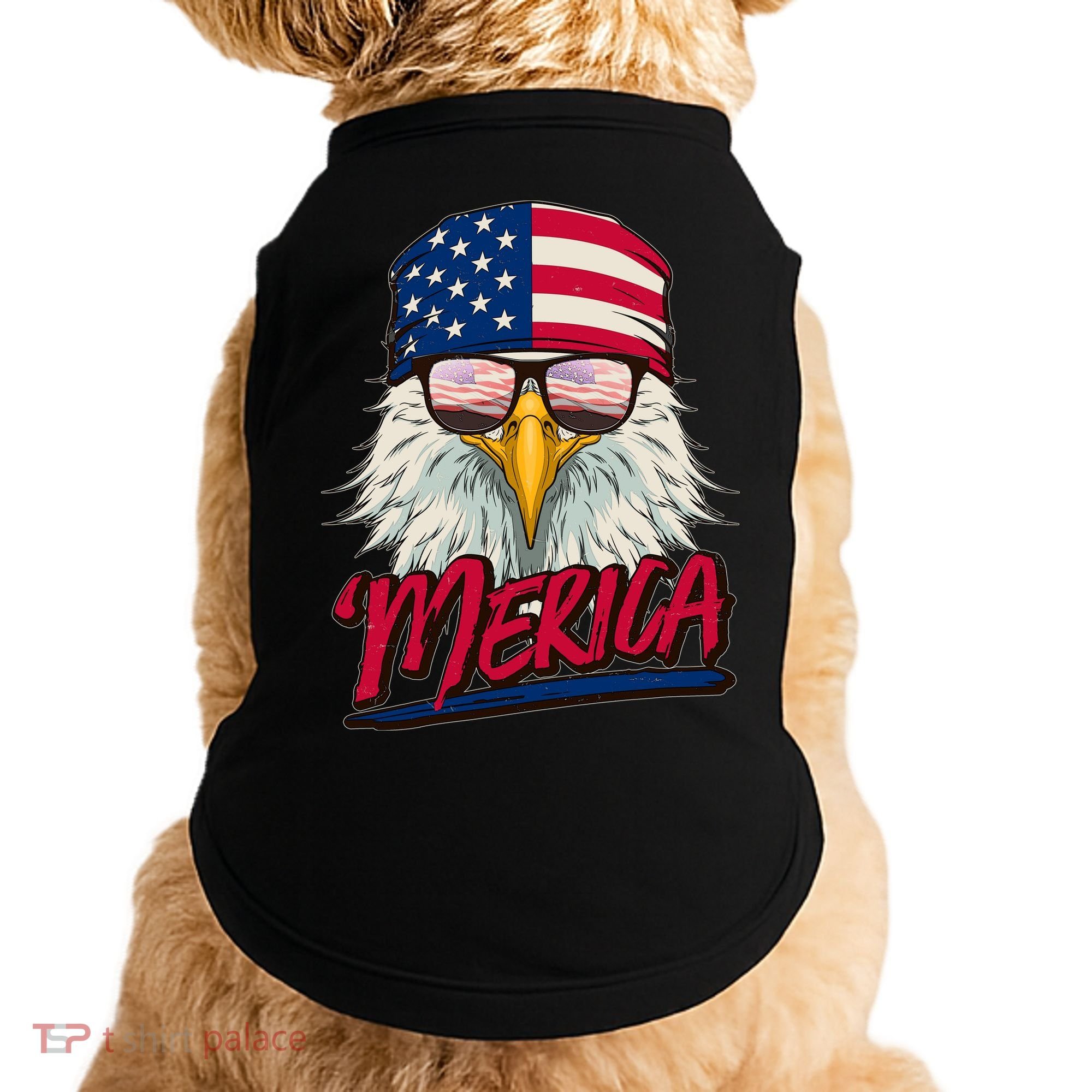 Funny Merica Eagle USA American Flag Doggie Tank