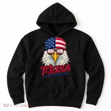 Funny Merica Eagle USA American Flag Hoodie