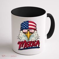 Funny Merica Eagle USA American Flag Coffee Mug thumb 1