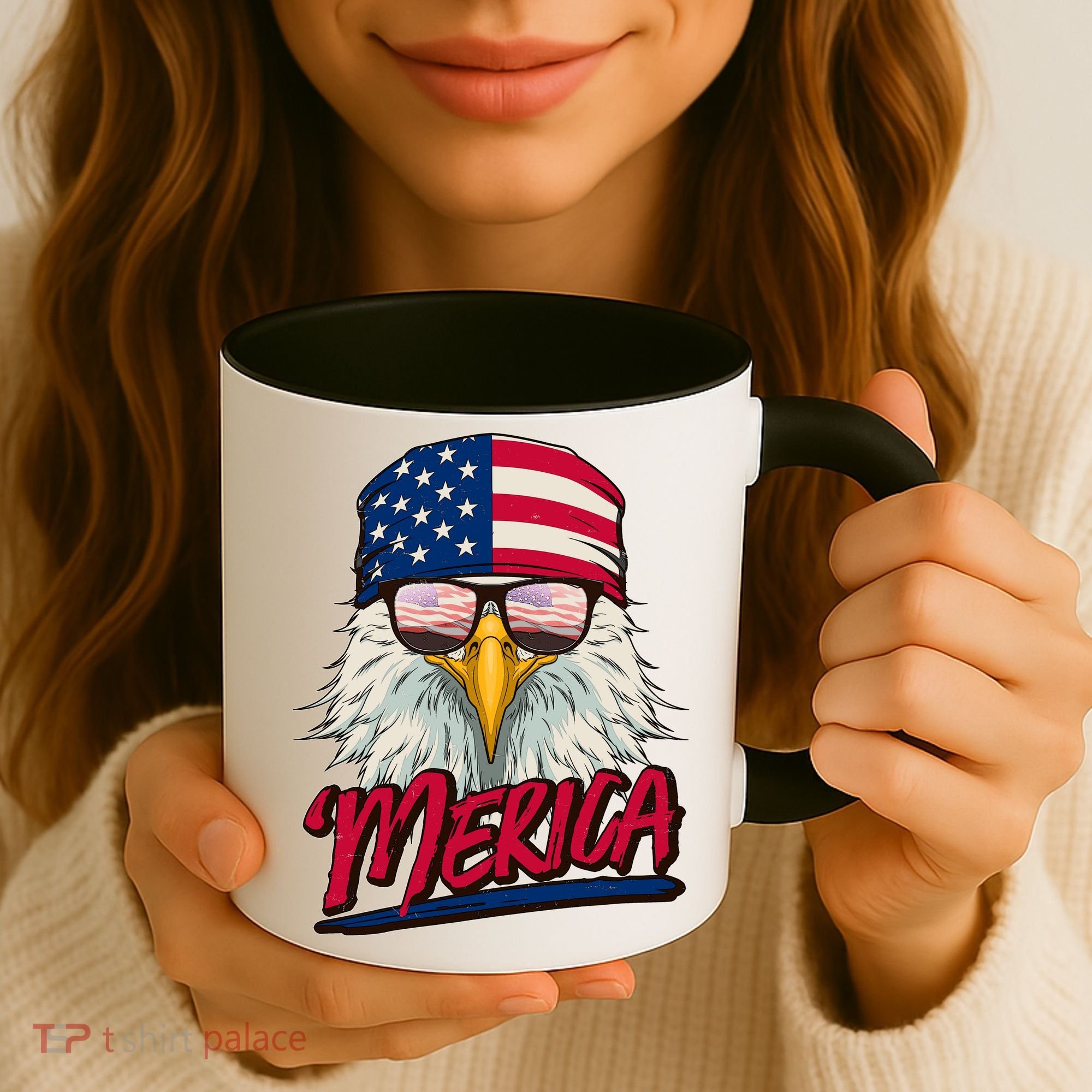 Funny Merica Eagle USA American Flag Coffee Mug