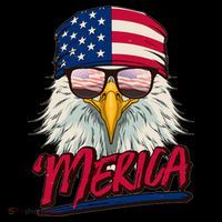 Funny Merica Eagle USA American Flag Ornament thumb 1