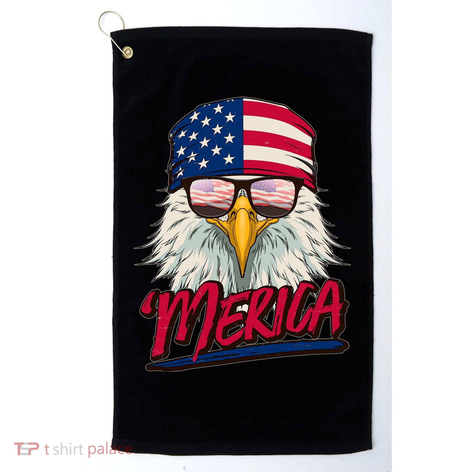 Funny Merica Eagle USA American Flag Golf Towel