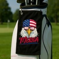 Funny Merica Eagle USA American Flag Golf Towel thumb 2