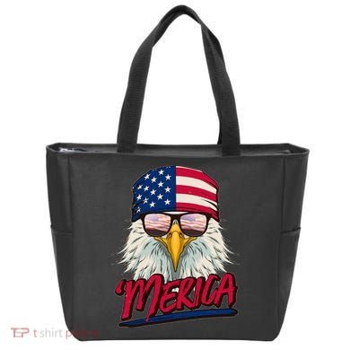 Funny Merica Eagle USA American Flag Tote Bag