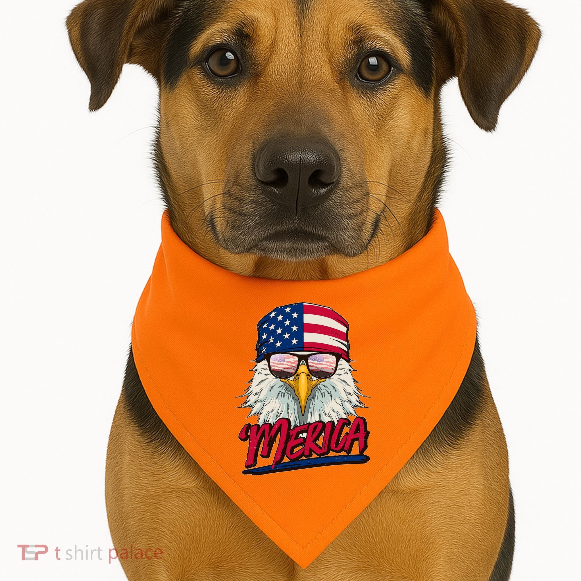 Funny Merica Eagle USA American Flag USA-Made Doggie Bandana