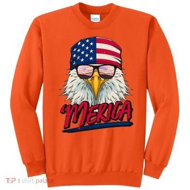 Funny Merica Eagle USA American Flag Sweatshirt