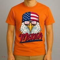 Funny Merica Eagle USA American Flag T-Shirt thumb 3