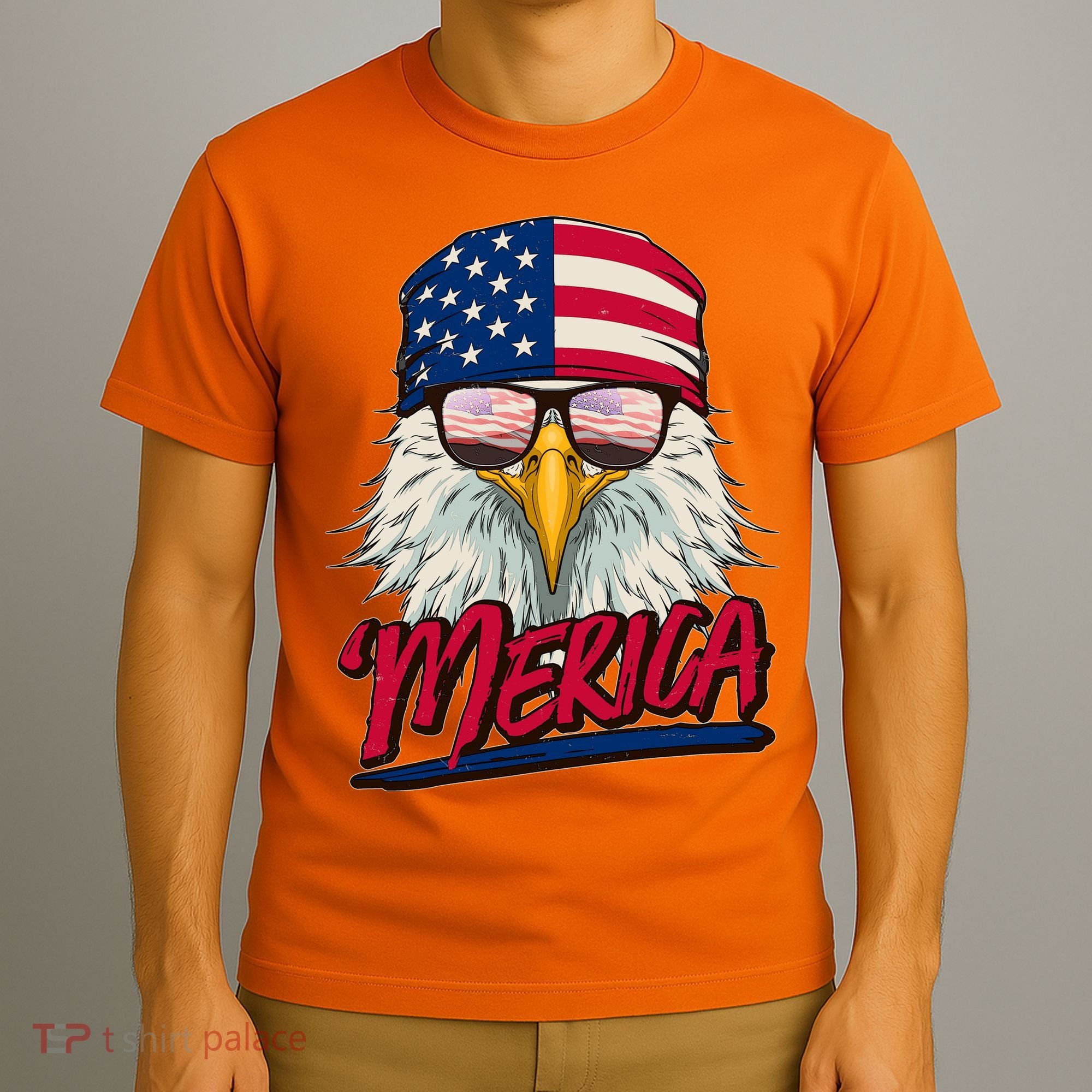 Funny Merica Eagle USA American Flag T-Shirt