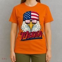 Funny Merica Eagle USA American Flag T-Shirt thumb 4