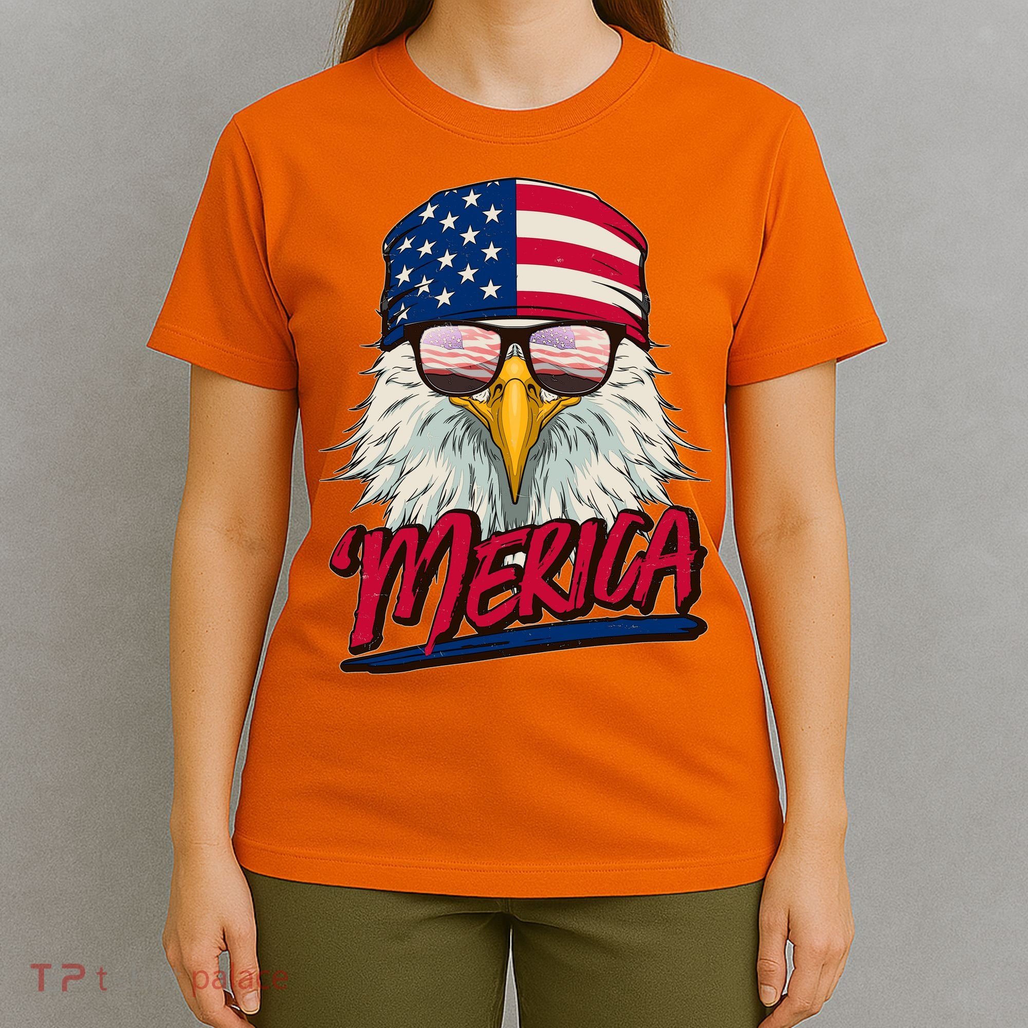 Funny Merica Eagle USA American Flag T-Shirt