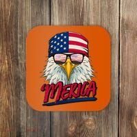 Funny Merica Eagle USA American Flag Coaster thumb 0