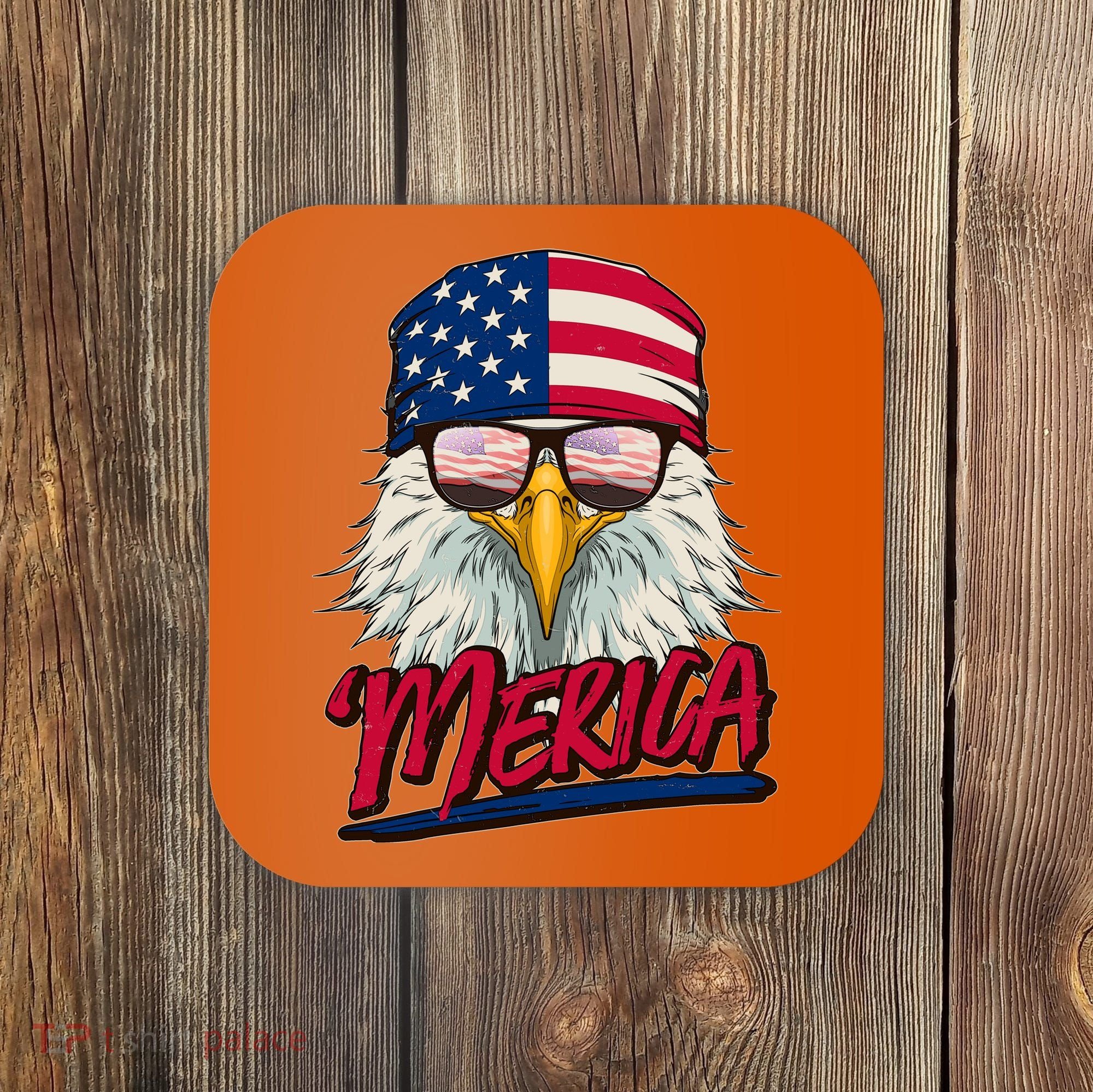 Funny Merica Eagle USA American Flag Coaster