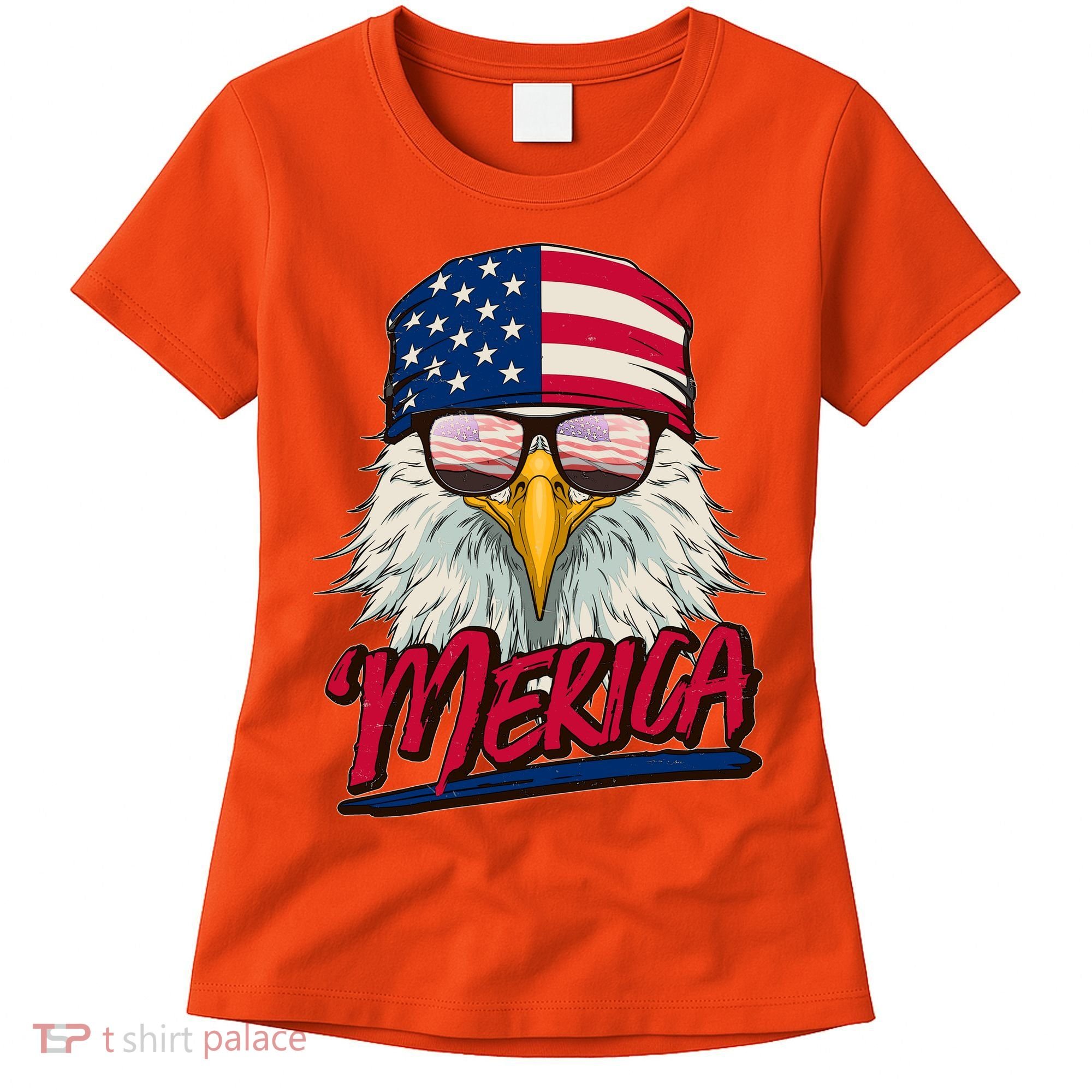 Funny Merica Eagle USA American Flag Women's T-Shirt