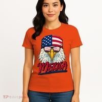 Funny Merica Eagle USA American Flag Women's T-Shirt thumb 4