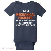 Funny Mechanical Engineer I Cant Fix Stupid Baby Bodysuit thumb 0