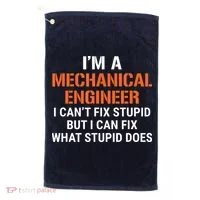 Funny Mechanical Engineer I Cant Fix Stupid Golf Towel thumb 0