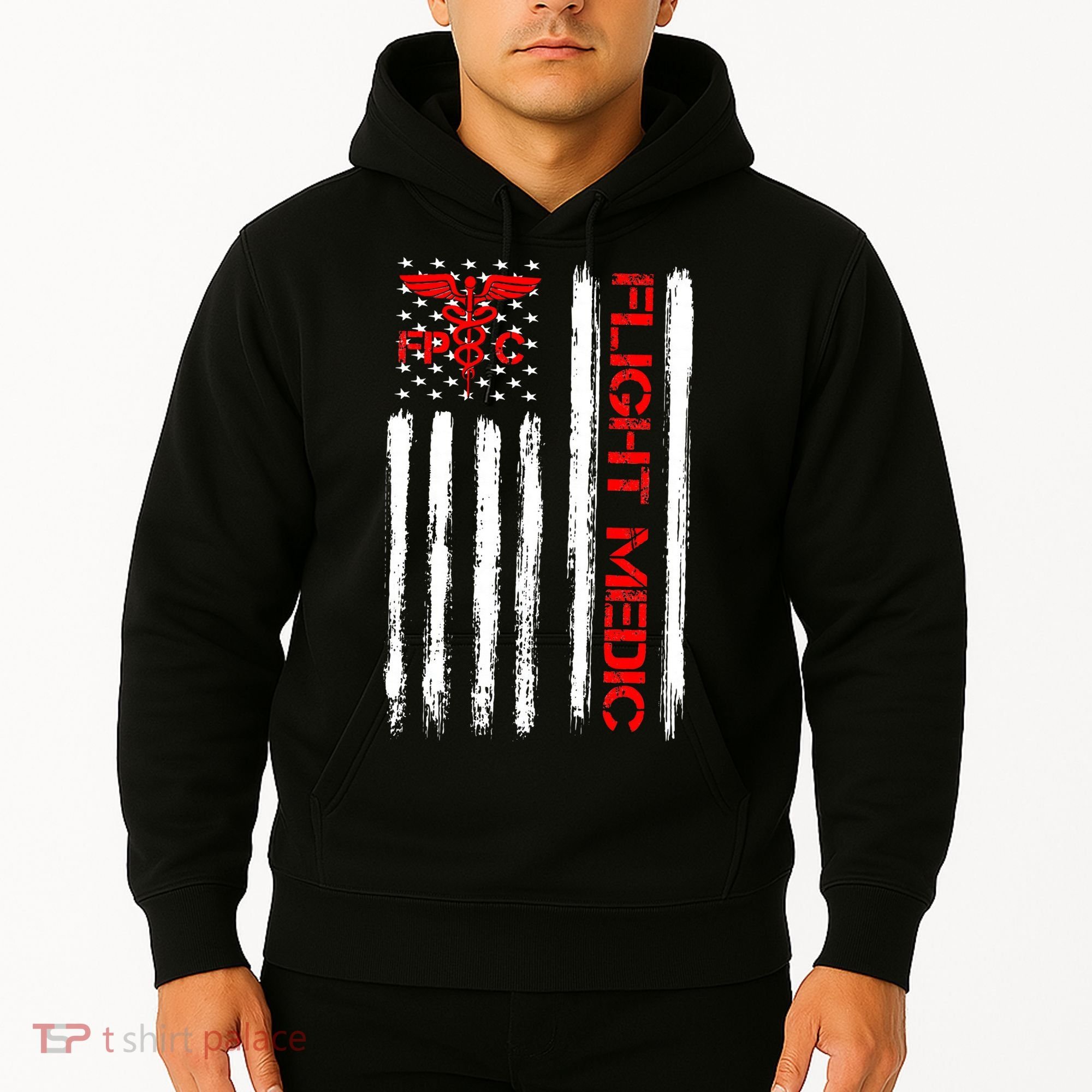 Flight Medic EMS EMT Nurse Paramedic US American Flag Gift Hoodie