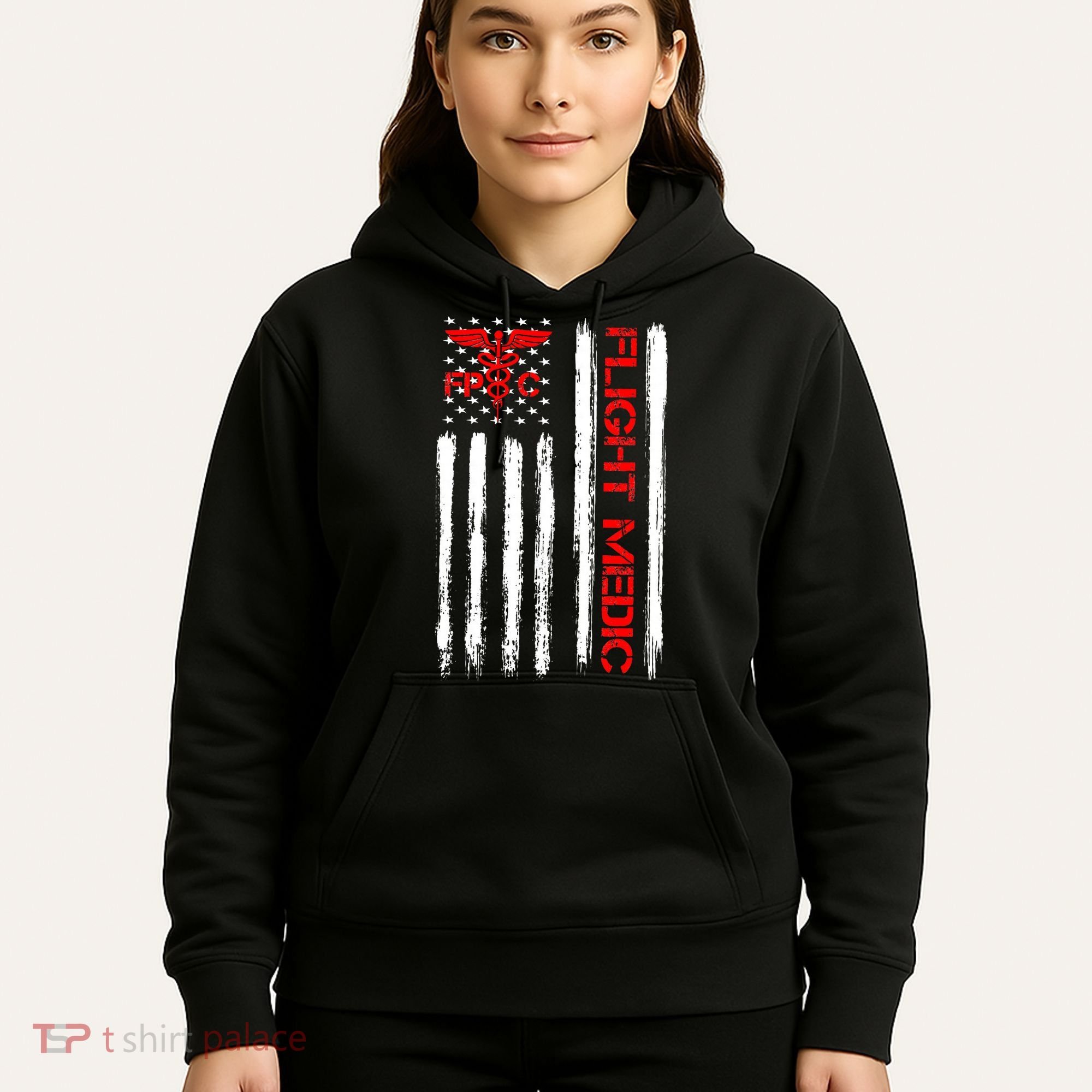 Flight Medic EMS EMT Nurse Paramedic US American Flag Gift Hoodie