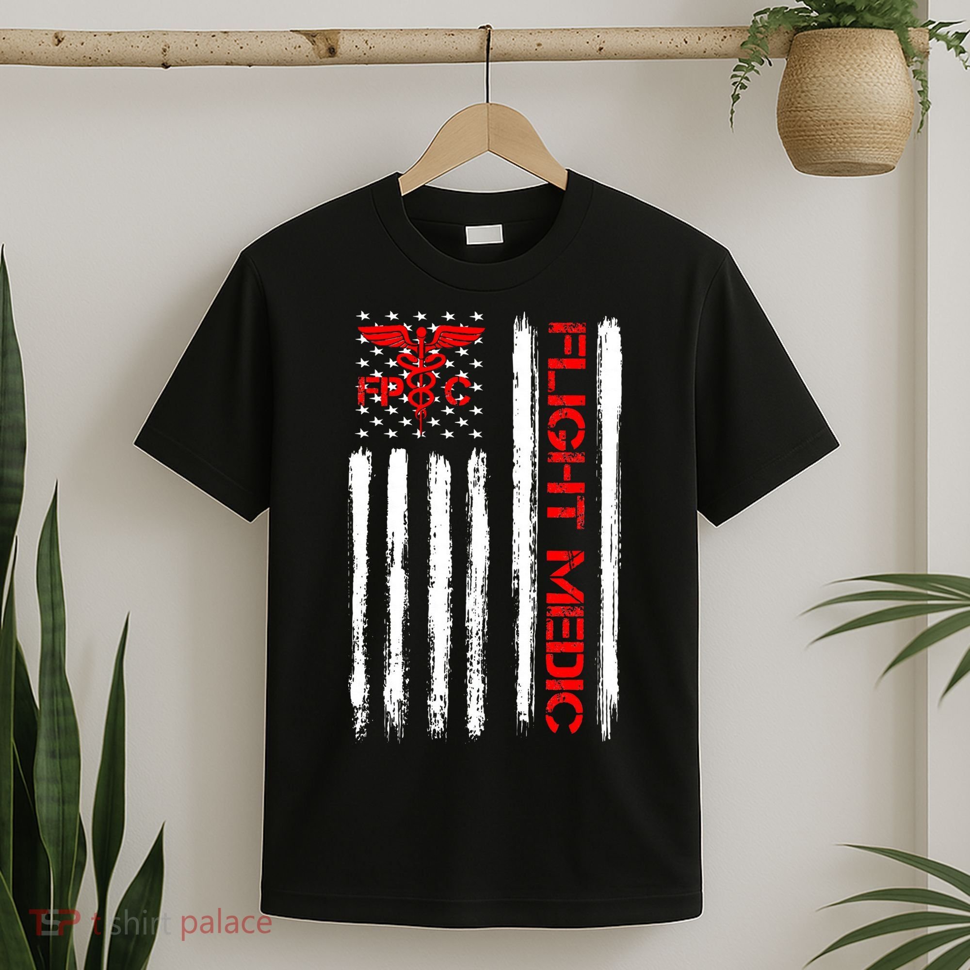 Flight Medic EMS EMT Nurse Paramedic US American Flag Gift T-Shirt