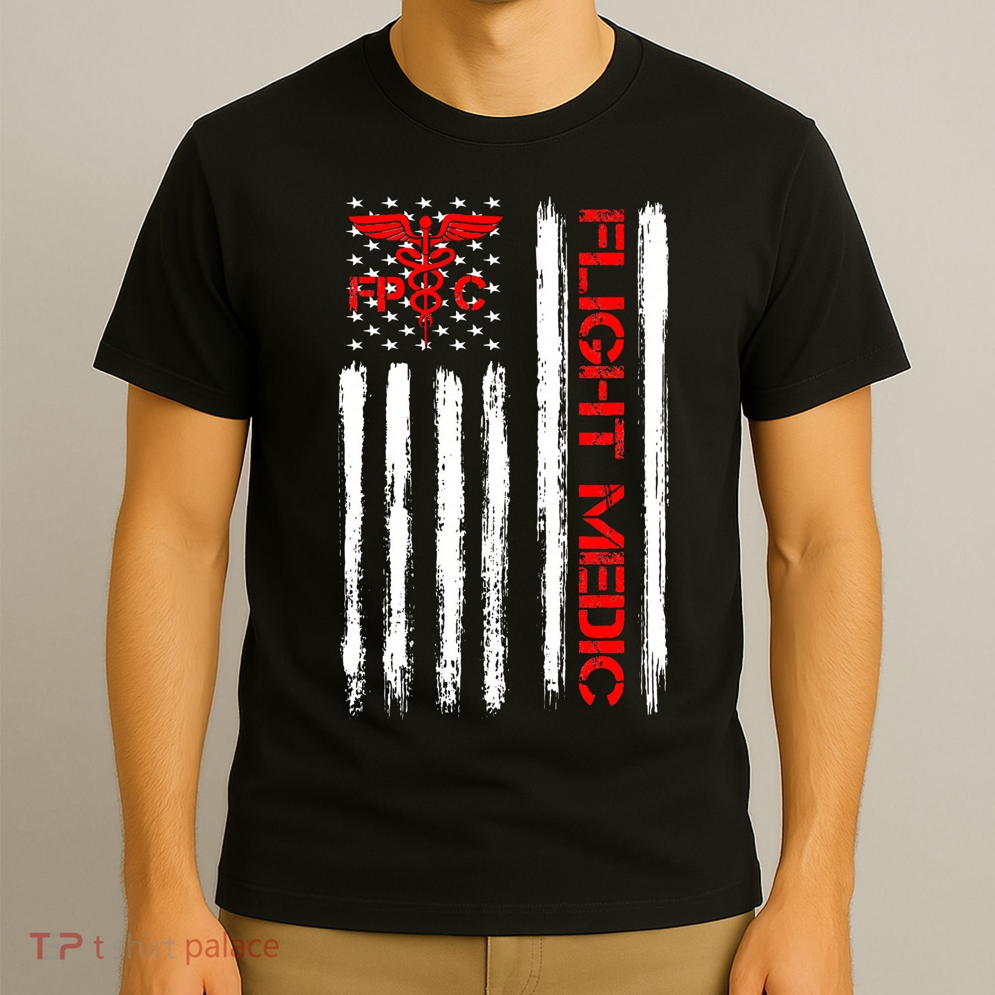 Flight Medic EMS EMT Nurse Paramedic US American Flag Gift T-Shirt