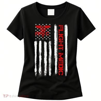 Flight Medic EMS EMT Nurse Paramedic US American Flag Gift Women's T-Shirt