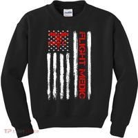 Flight Medic EMS EMT Nurse Paramedic US American Flag Gift Kids Sweatshirt thumb 0