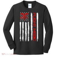 Flight Medic EMS EMT Nurse Paramedic US American Flag Gift Kids Long Sleeve Shirt thumb 0