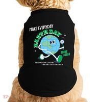 Funny Make Everyday Earth Day Think Green Cartoon Earth Doggie Tank thumb 0