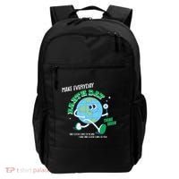Funny Make Everyday Earth Day Think Green Cartoon Earth Backpack thumb 0