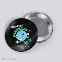 Funny Make Everyday Earth Day Think Green Cartoon Earth Button thumb 0