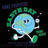 Funny Make Everyday Earth Day Think Green Cartoon Earth Coffee Mug thumb 5