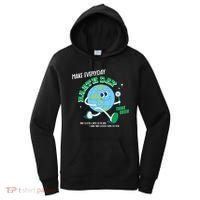 Funny Make Everyday Earth Day Think Green Cartoon Earth Women's Hoodie thumb 0
