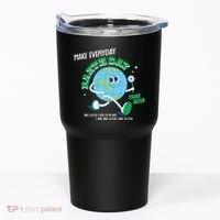 Funny Make Everyday Earth Day Think Green Cartoon Earth Tumbler thumb 0