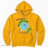 Funny Make Everyday Earth Day Think Green Cartoon Earth Hoodie thumb 0