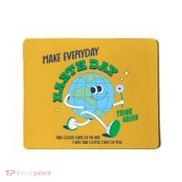 Funny Make Everyday Earth Day Think Green Cartoon Earth Mousepad thumb 0