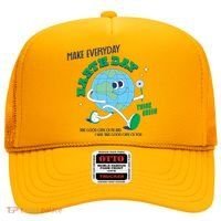Funny Make Everyday Earth Day Think Green Cartoon Earth Hat thumb 0