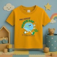 Funny Make Everyday Earth Day Think Green Cartoon Earth Toddler T-Shirt thumb 3