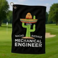 Funny Mechanical Engineer Engineering Golf Towel thumb 1