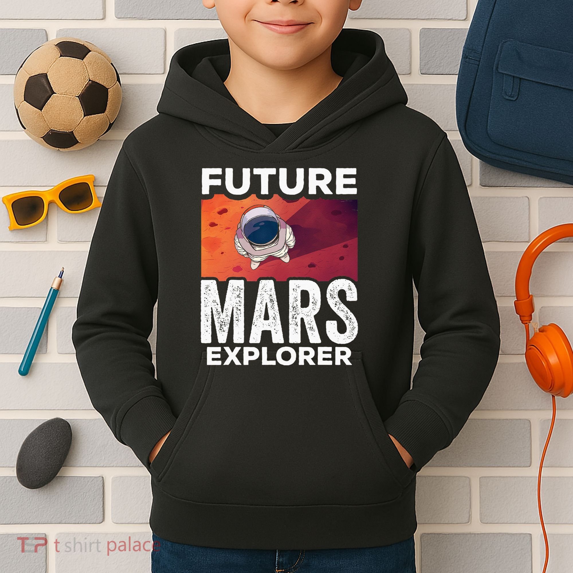 Future Mars Explorer Sayings Planet Space Kids Hoodie