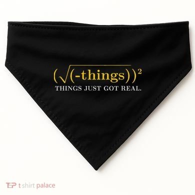 Funny Math Equation Things Just Got Real Saying USA-Made Doggie Bandana