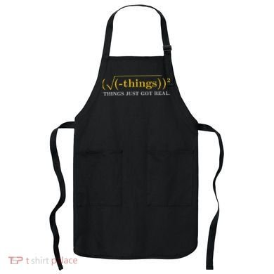 Funny Math Equation Things Just Got Real Saying Apron